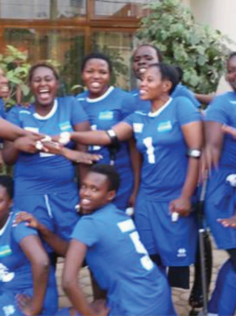 Group picture of Rwanda's women sitting volleyball team