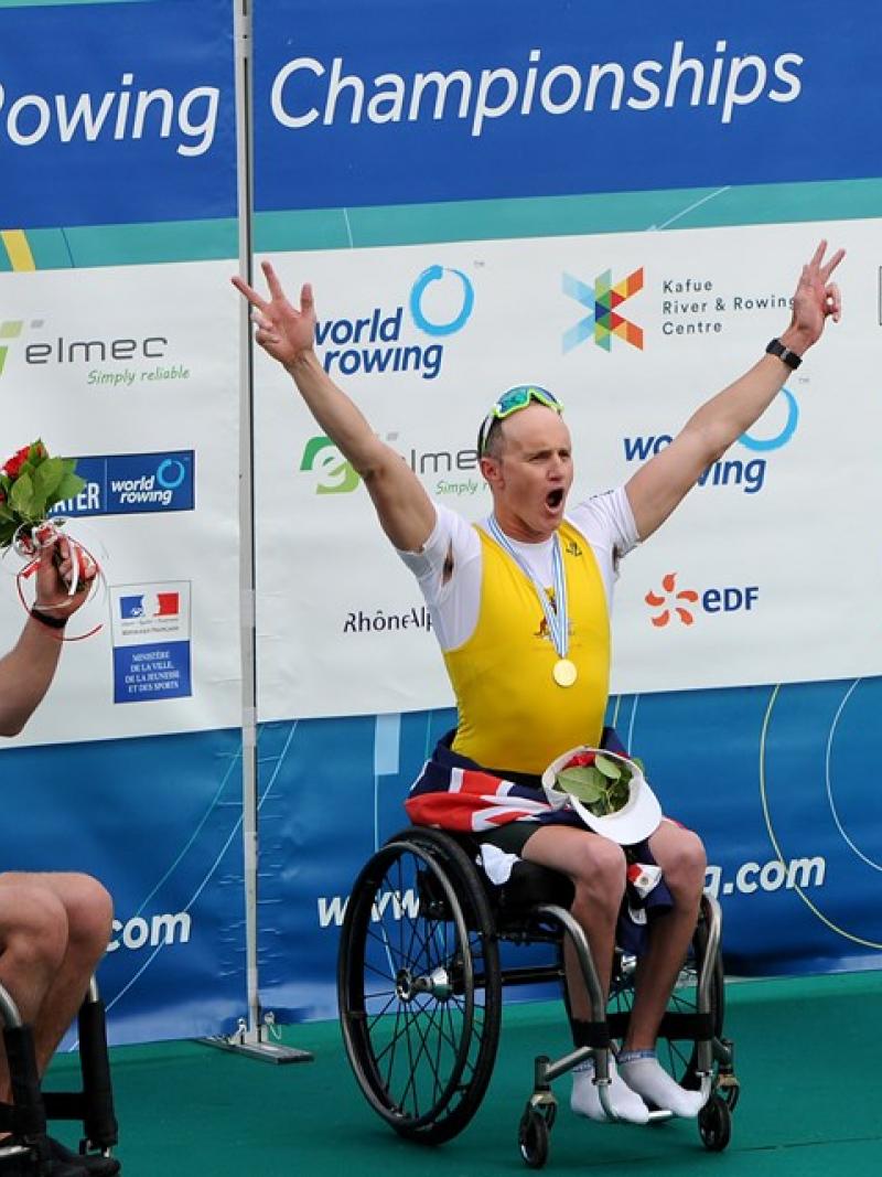 Podium with 3 men