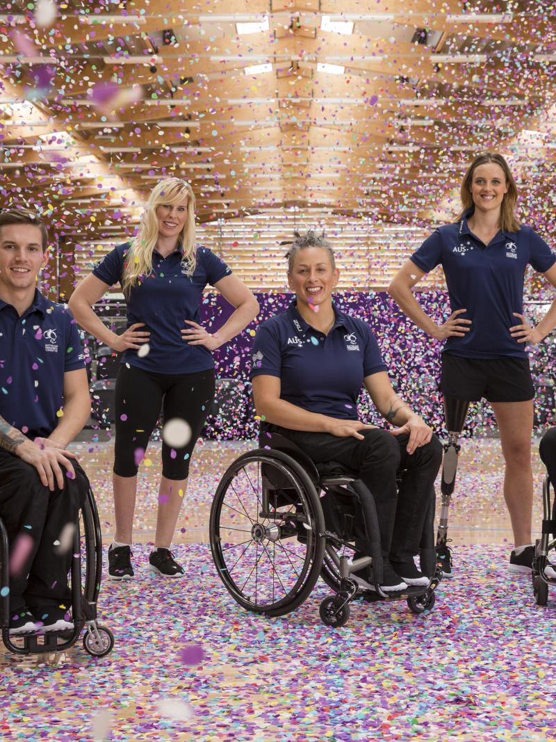 Australian athletes mark the launch of the Australian Paralympic Foundation.