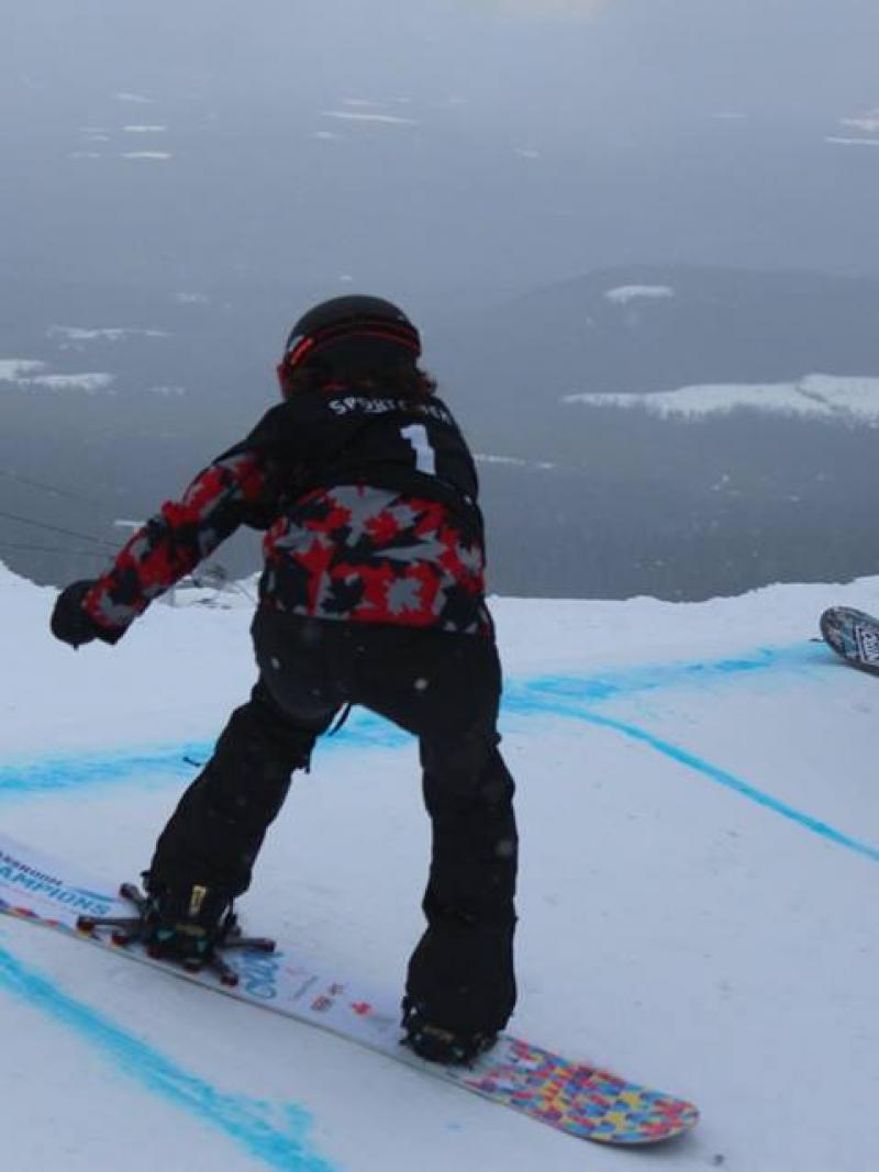 Two snowboarders on the slope