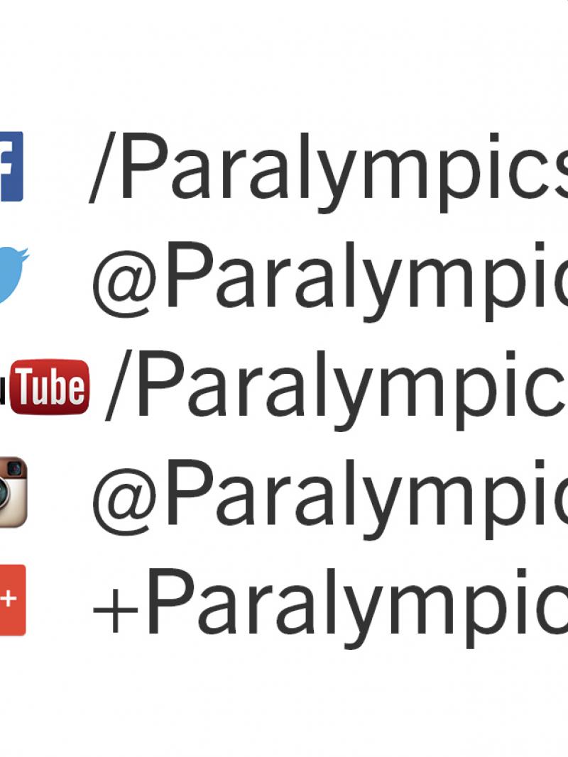 Graphic showing all social platforms with the text Paralympics