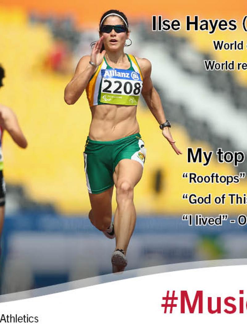 Graphic with three women sprinting