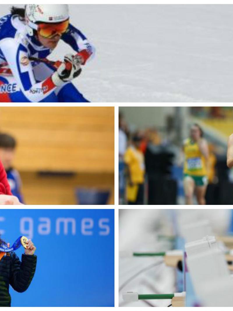 Collage of five athlete photos