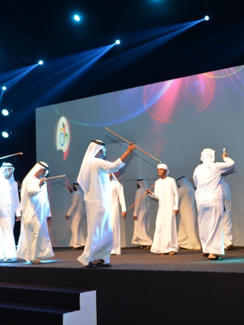 Stage with group of dancers