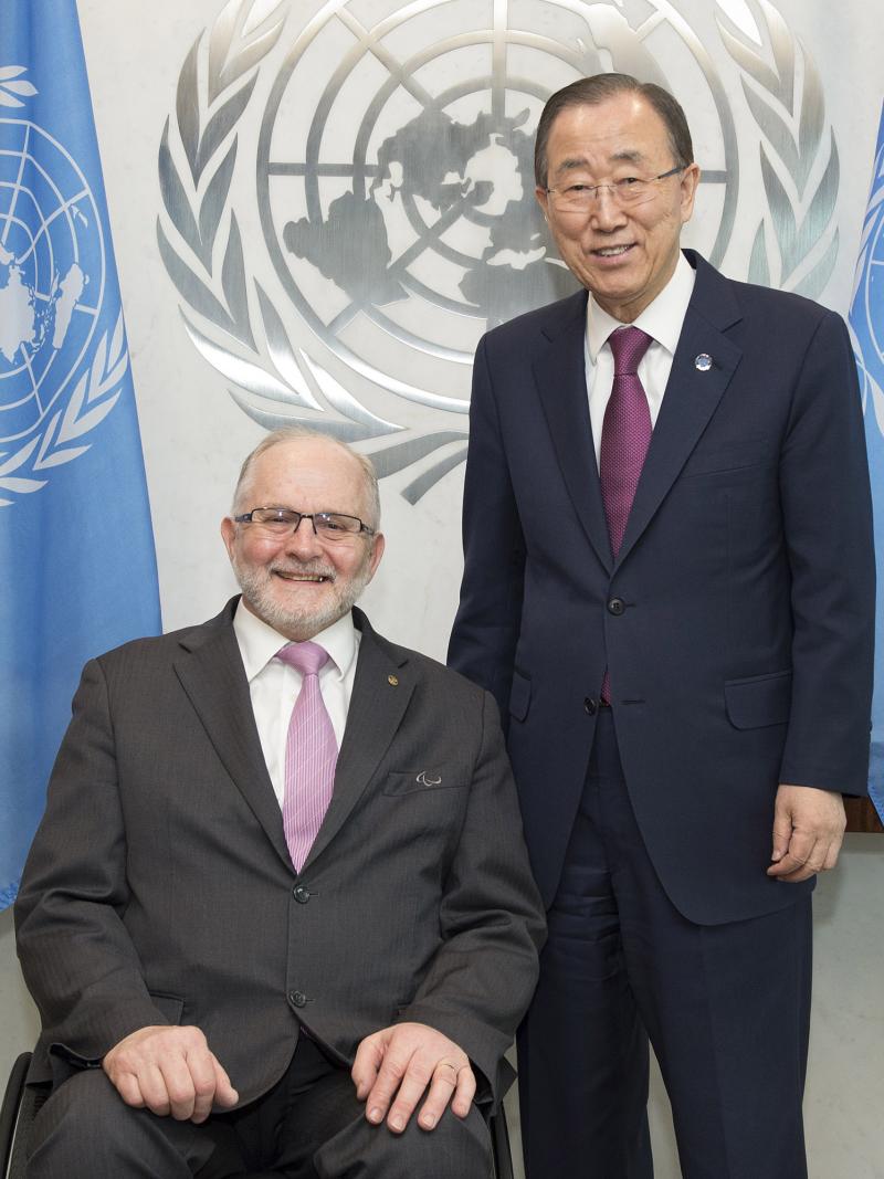 IPC President Sir Philip Craven met UN Secretary General Ban Ki-moon in New York on 11 March.