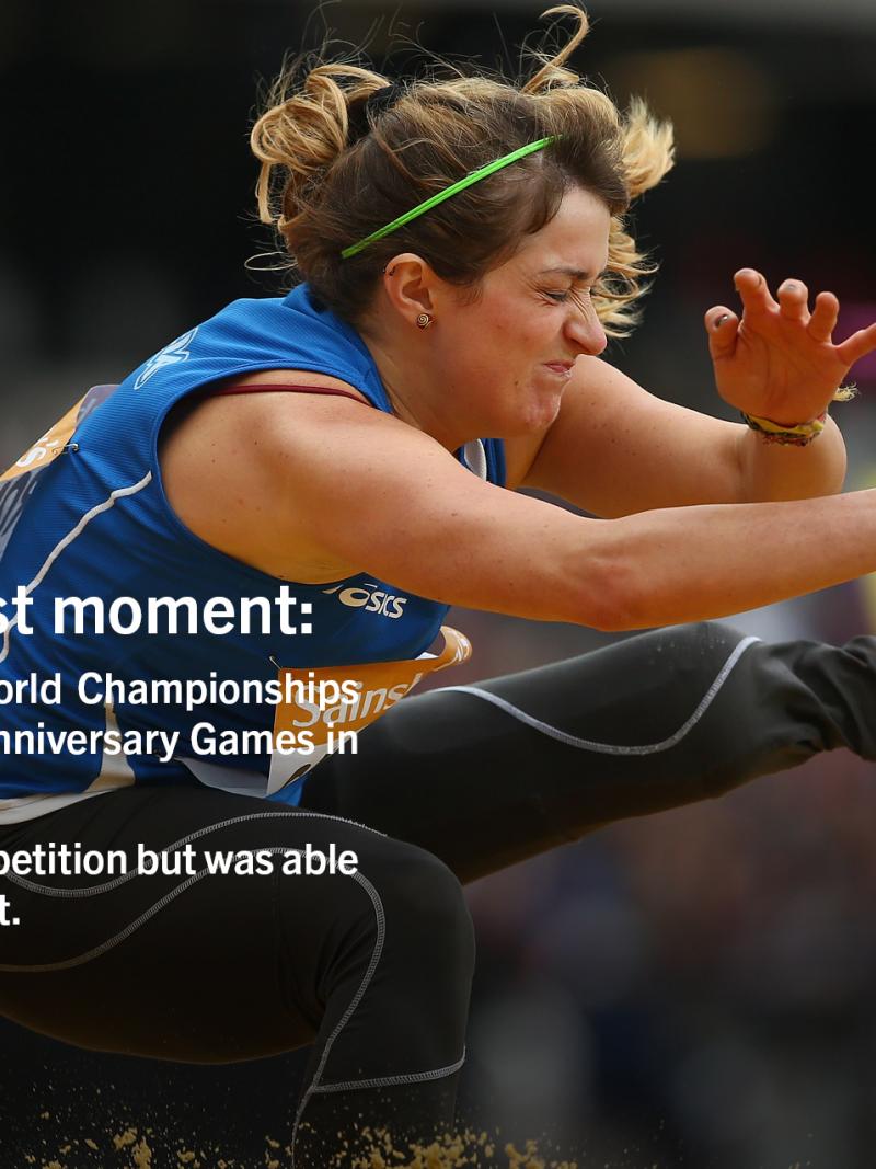 Woman during a long jump