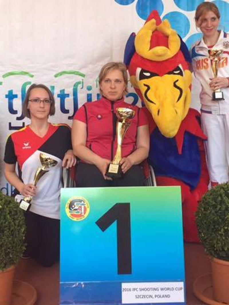 Slovakia’s world and European champion Veronika Vadovicova, Hiltrop Natascha from Germany and Ryabchenko Tatiana from Russia.