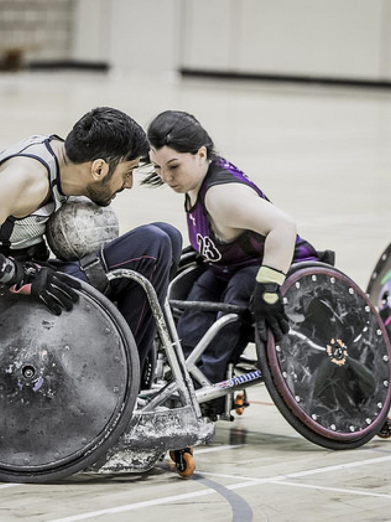 wheelchair rugby players