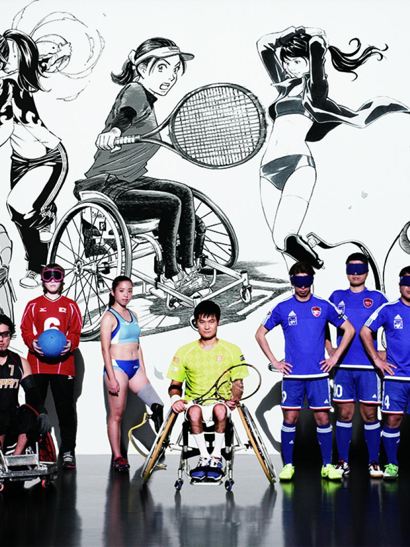 Picture of Japanese Paralympians who are portrayed as manga heroes