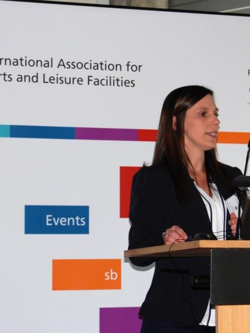 Jessica Korber gave a presentation to the 16th IAKS Management Conference on Artificial Ice Rinks.