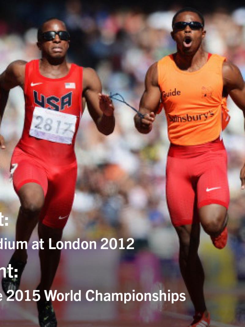 Two men sprinting on a track