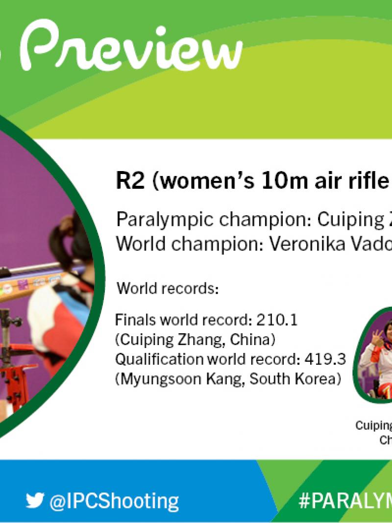 Graphic with information about a shooting event at Rio 2016