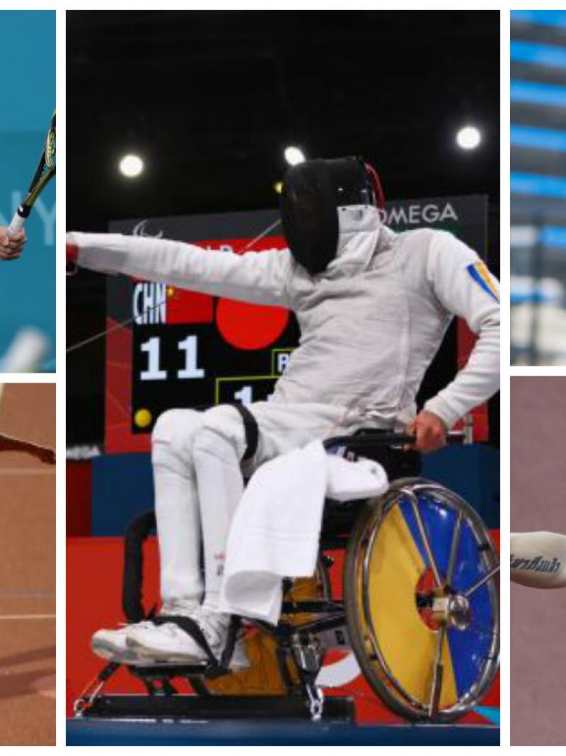 Collage of five sports images