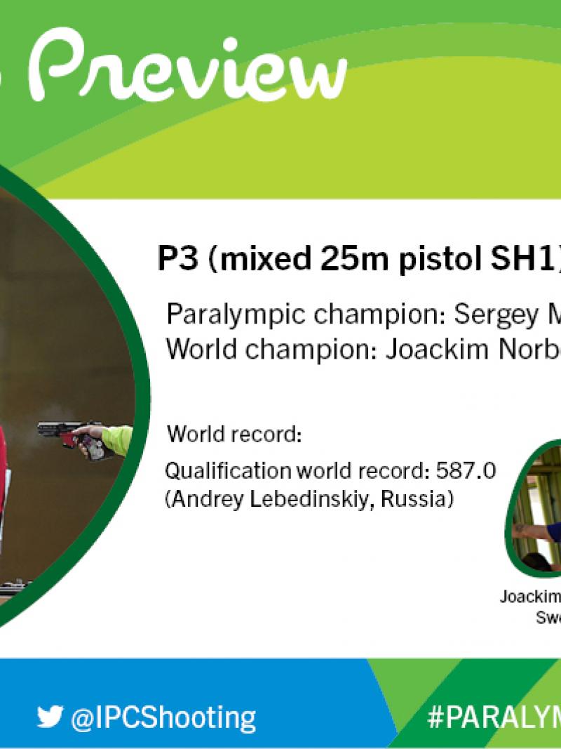 Rio 2016 preview: P3 (mixed 25m pistol SH1)