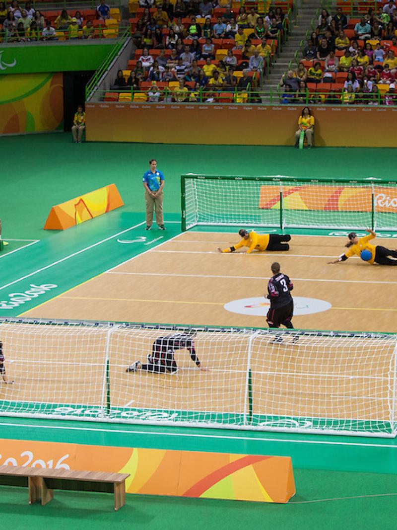 Preliminary Goalball match between USA and Brazil