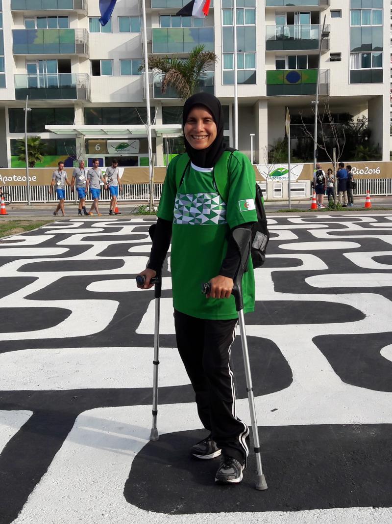 Algerian wheelchair basketball player Djamila Khemgani