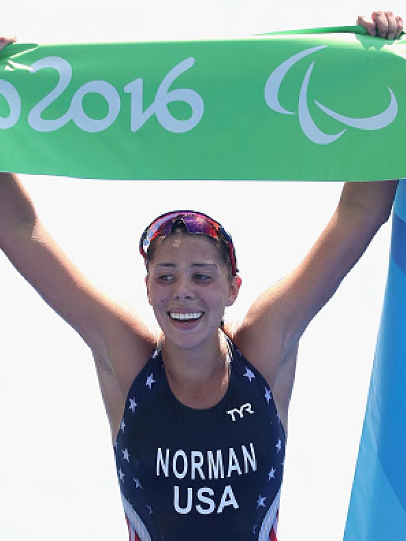 Grace Norman winning the gold medal in Rio