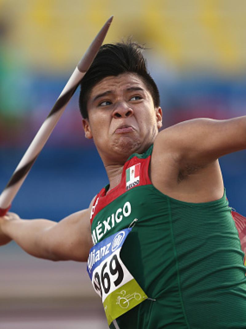 Eliezer Buenaventura of Mexico competes in the men's javelin F46 final during the Evening Session at the Doha 2015 IPC Athletics World Championships.