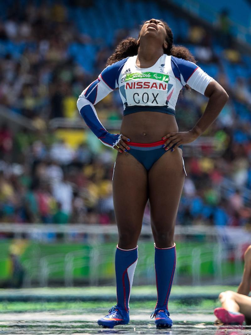 Kadeena Cox after winning her race