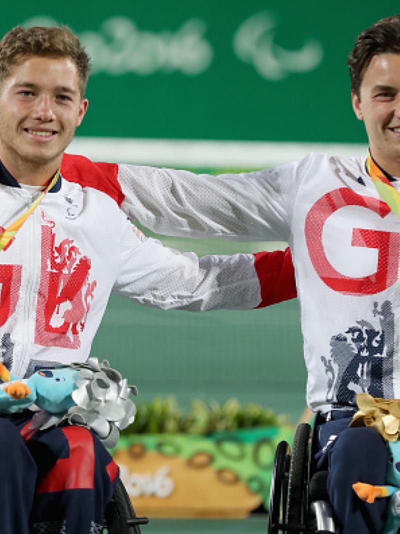 Silver medalist Alfie Hewett and gold medalist Gordon Reid at Rio 2016