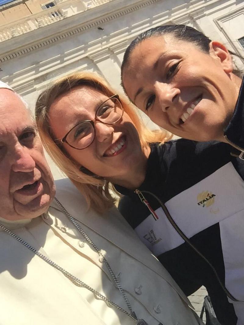 Pope Francis with Italian Paralympians
