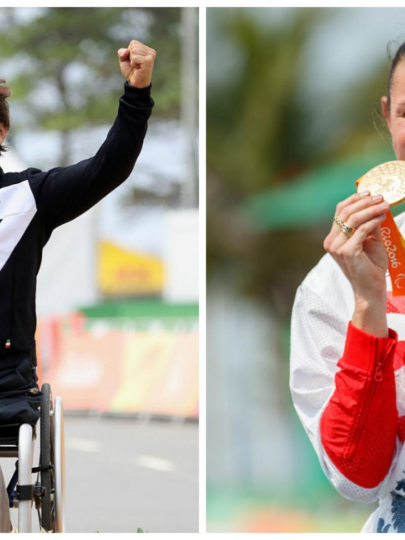 Italy’s Alex Zanardi and Great Britain’s Sarah Storey