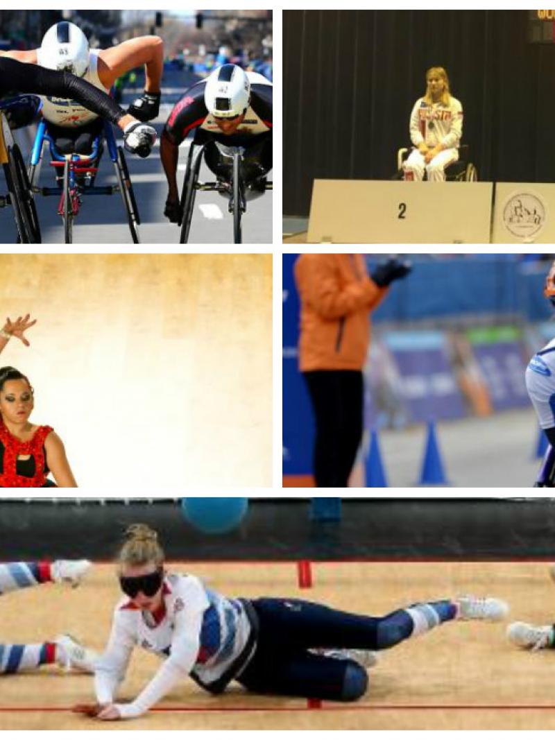 Collage of five athlete images