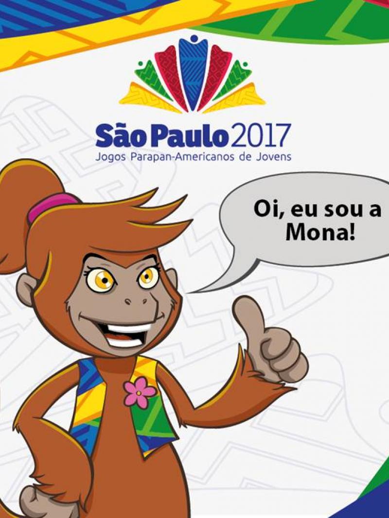 Mona, the official mascot of Sao Paulo 2017