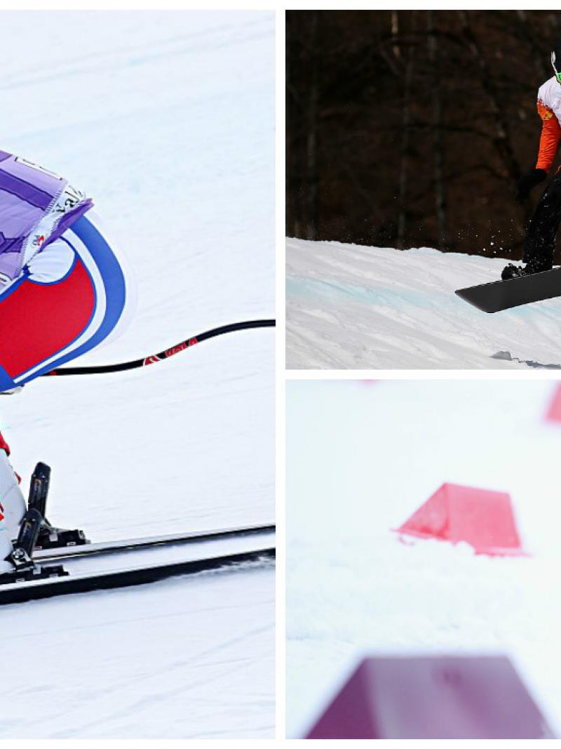Para alpine skiing, Para nordic skiing and Para snowboard - collage