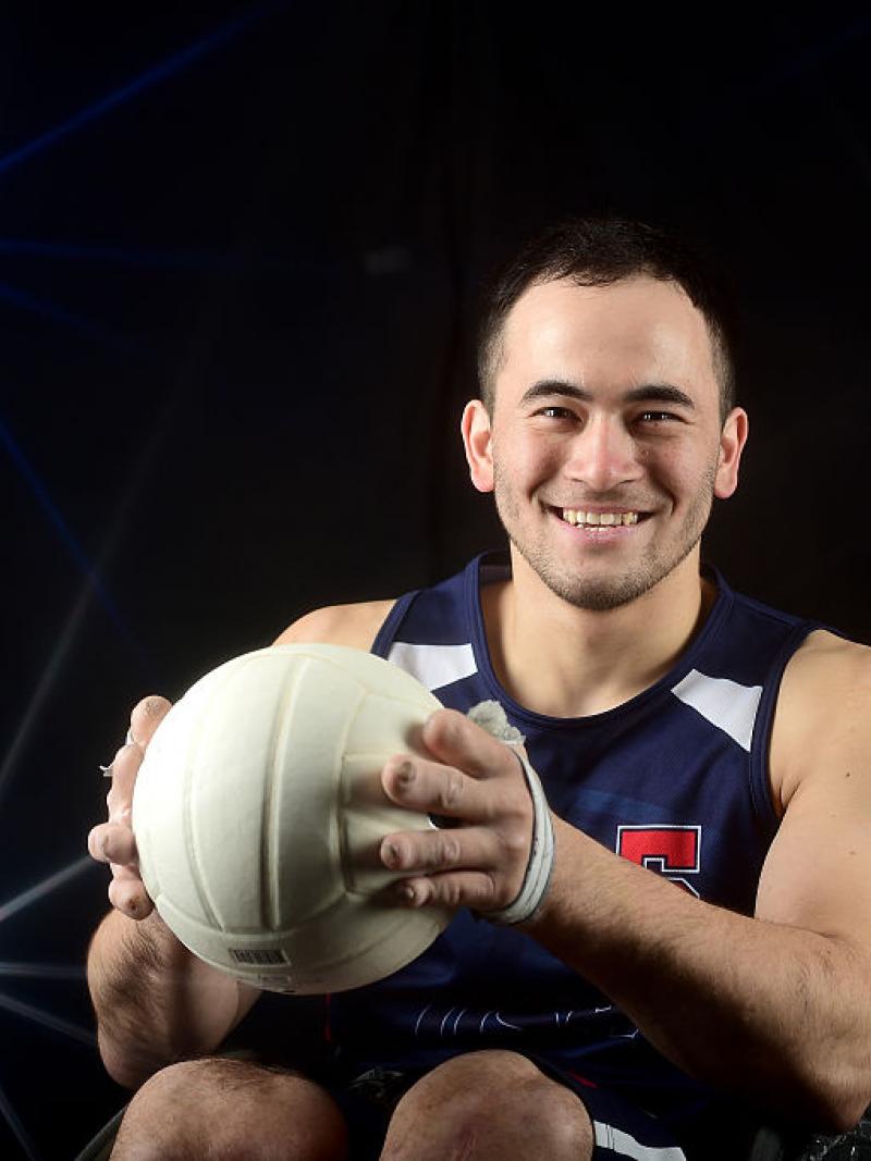 Paralympic wheelchair rugby player Chuck Aoki poses for a portrait at the 2016 Team USA Media Summit at The Beverly Hilton Hotel on March 8, 2016 in Beverly Hills, California. (Photo by Harry How/Getty Images)