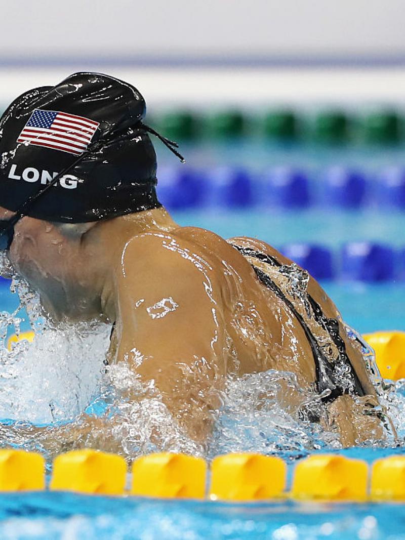 Jessica Long of the United States compete in the on day 10 of the Rio 2016 Paralympic Games at the Olympic Aquatics Stadium