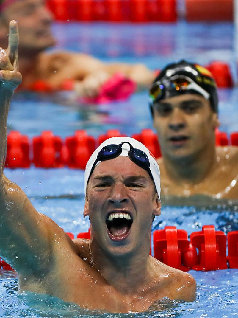Andreas Onea of Austria competes at the Men's 100m Breaststroke SB8 Final at the Rio 2016 Paralympic Games.