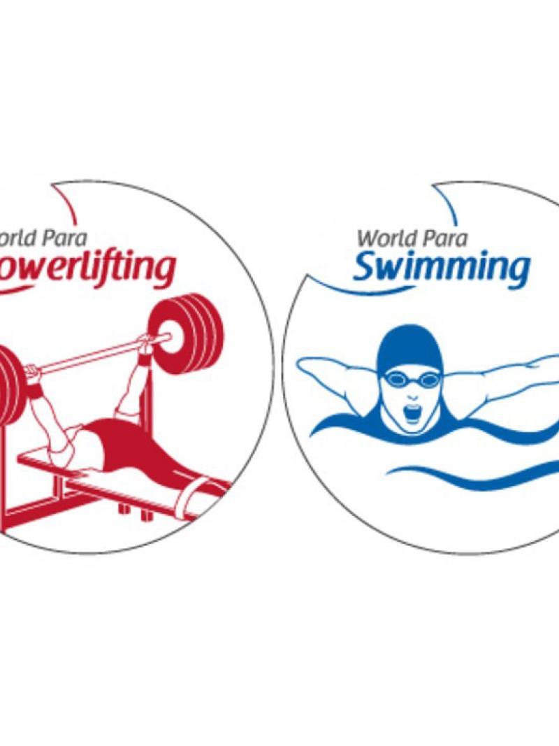 Para powerlifting and Para swimming - logo collage