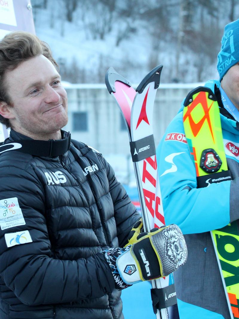 a Para skier smiles with his skies