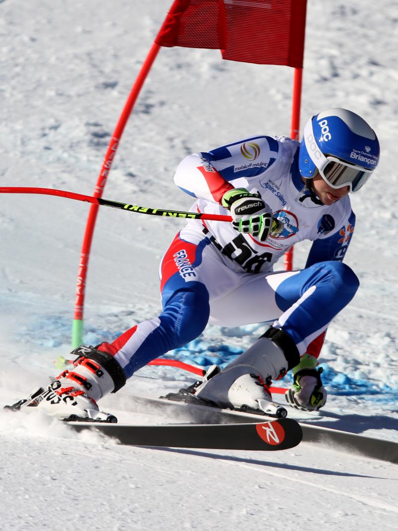 Skier Arthur Bauchet on the slopes