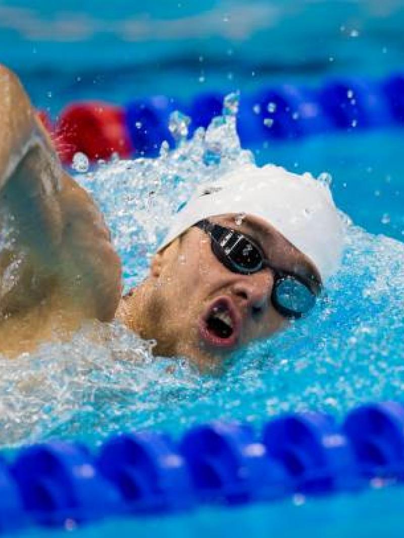 A picture of a man swimming