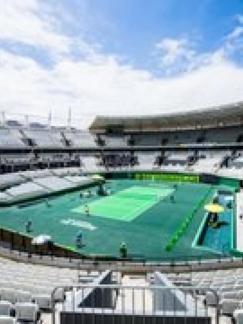The Olympic Tennis Centre hosted the first competition in Barra Olympic Park.