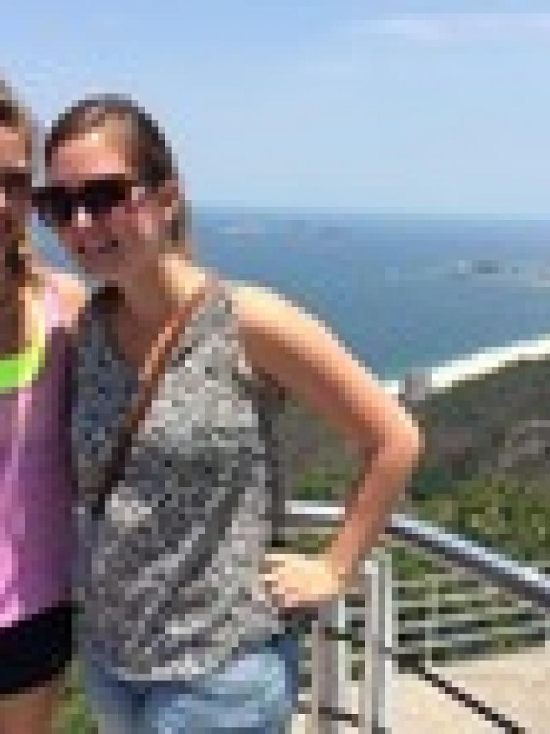 Marlou van Rhijn and her sister Suzanne enjoy the views from Rio's Sugar Loaf mountain.