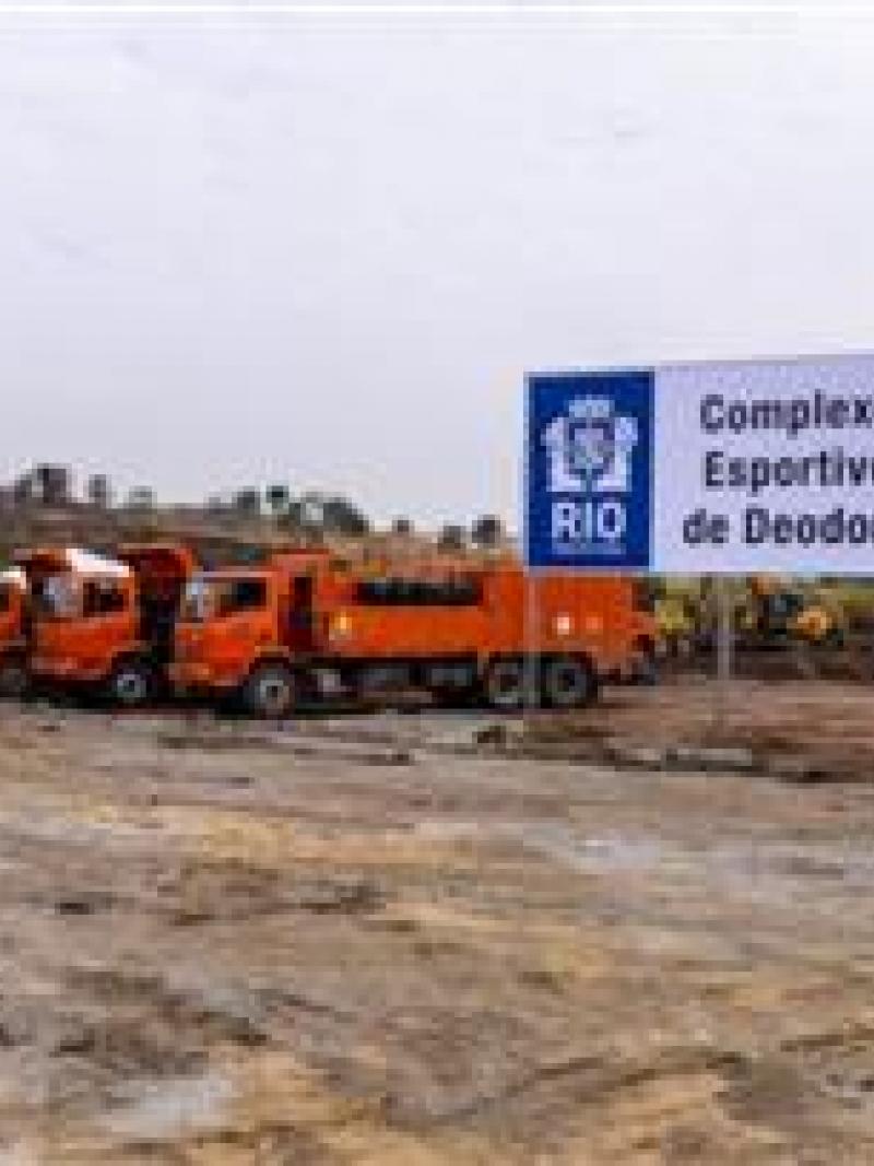 Trucks and diggers have moved in to start work on Deodoro Olympic Park