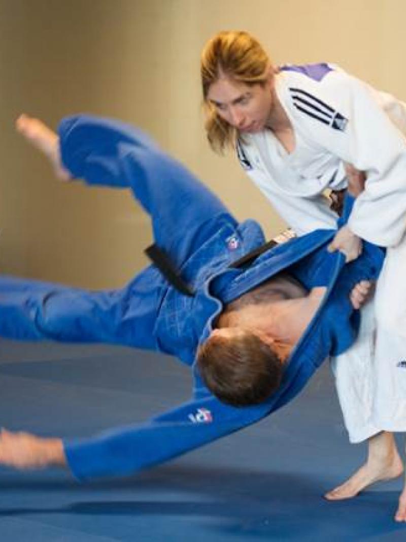 Judoka Priscilla Gagne in training for the Toronto 2015 Parapan American Games.