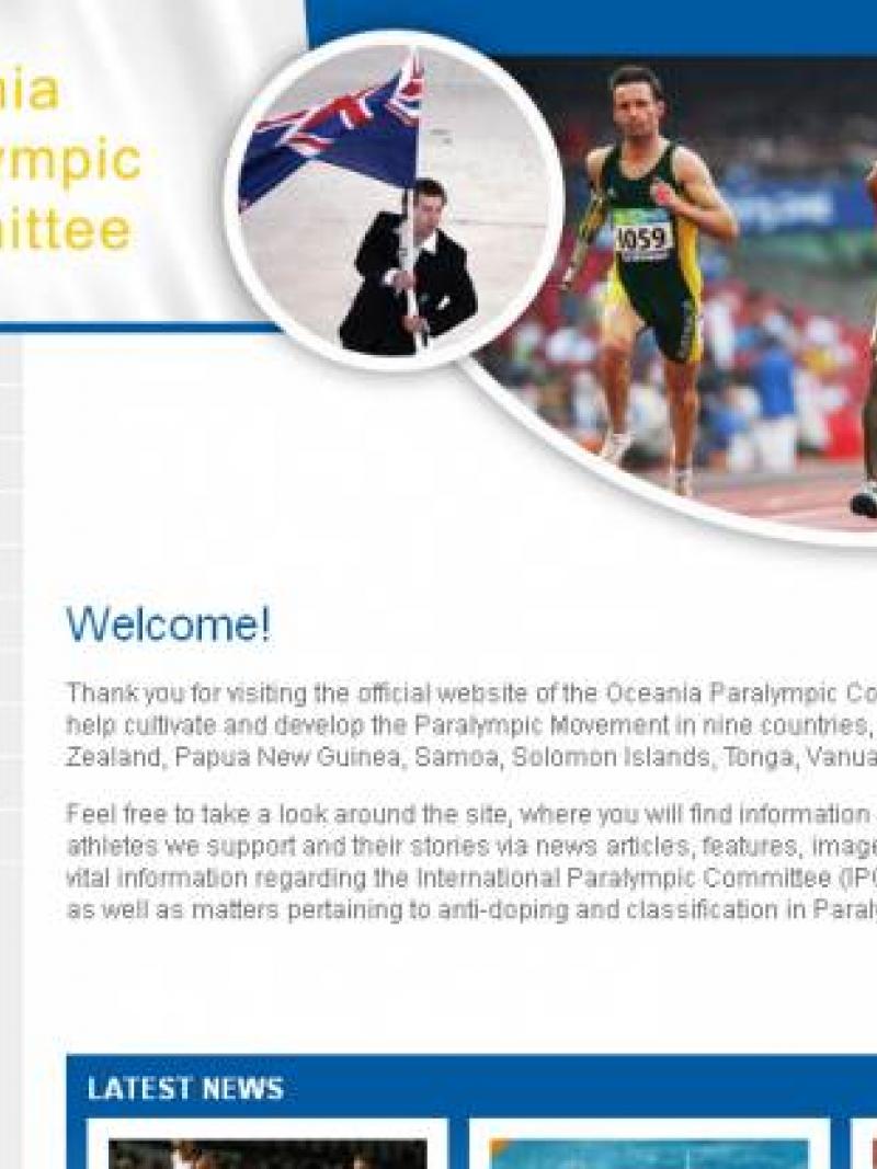 Oceania Paralympic Committee Website's screenshot