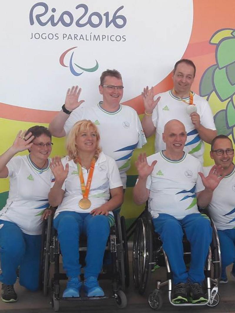Slovenia’s Veselka Pevec (centre) won her country’s only gold medal at Rio 2016.