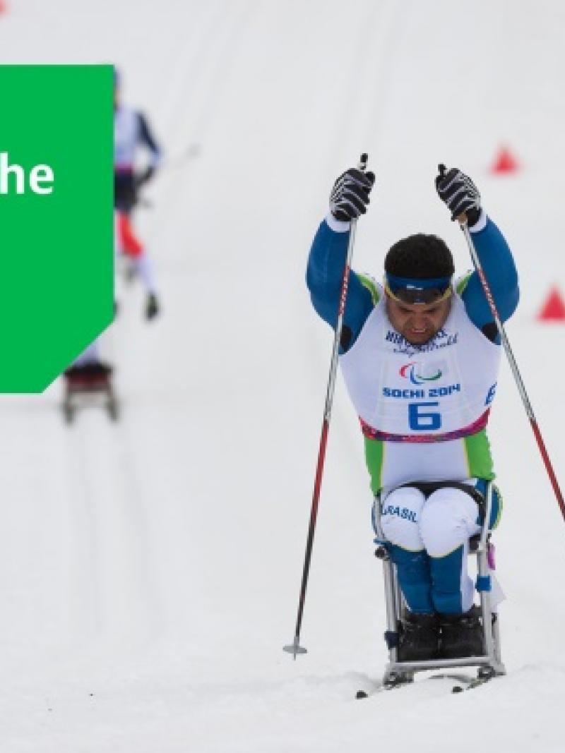 Sit skier on a slope