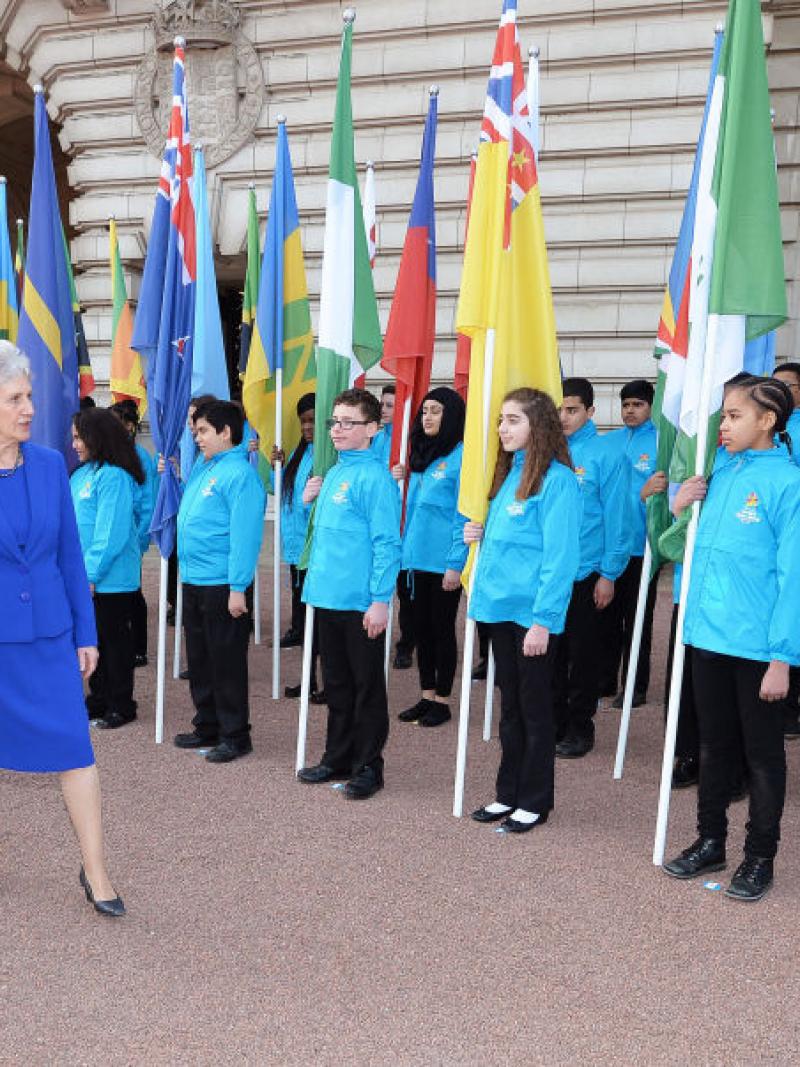 Queen Elizabeth II and Louise Martin, President of the Commonwealth Games Federation