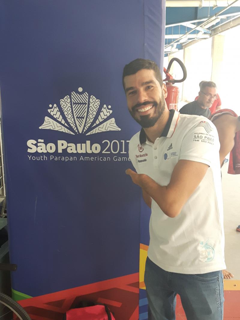 Man poses for photo at Sao Paulo 2017