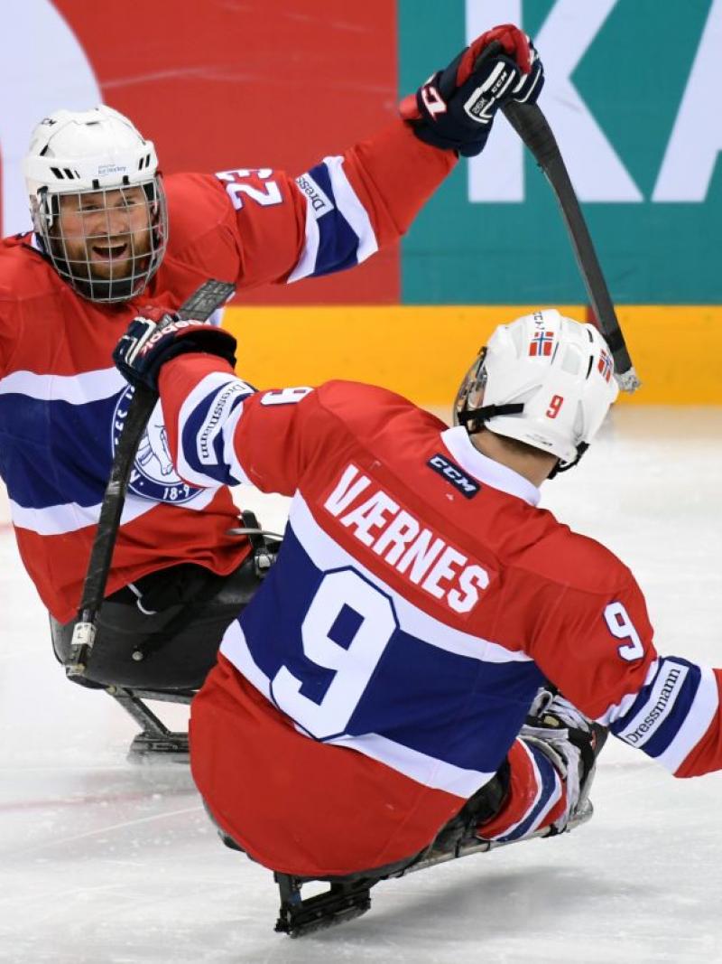 Jan Roger Klakegg from Norway after his game-winning goal against Italy.