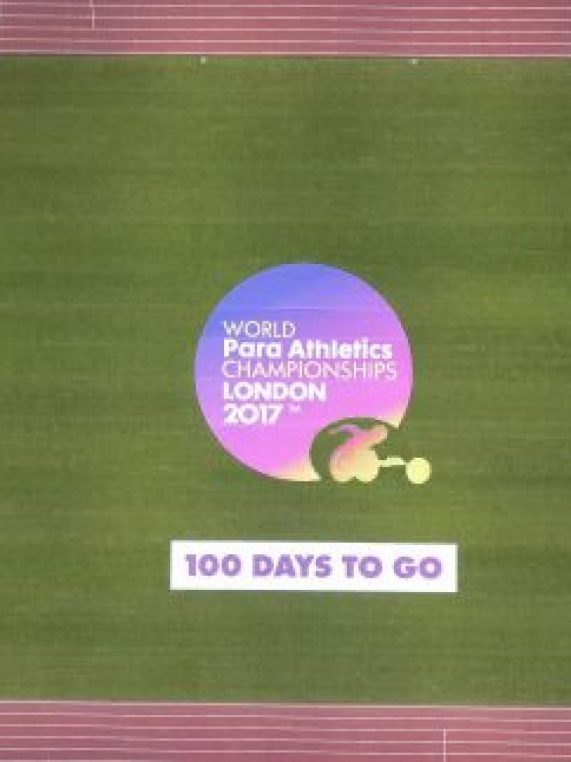 An aerial shot of the London 2017 logo to mark 100 days to go until July's World Para Athletics Championships.