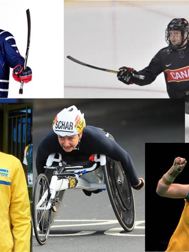 Collage of the five nominated athletes of the month