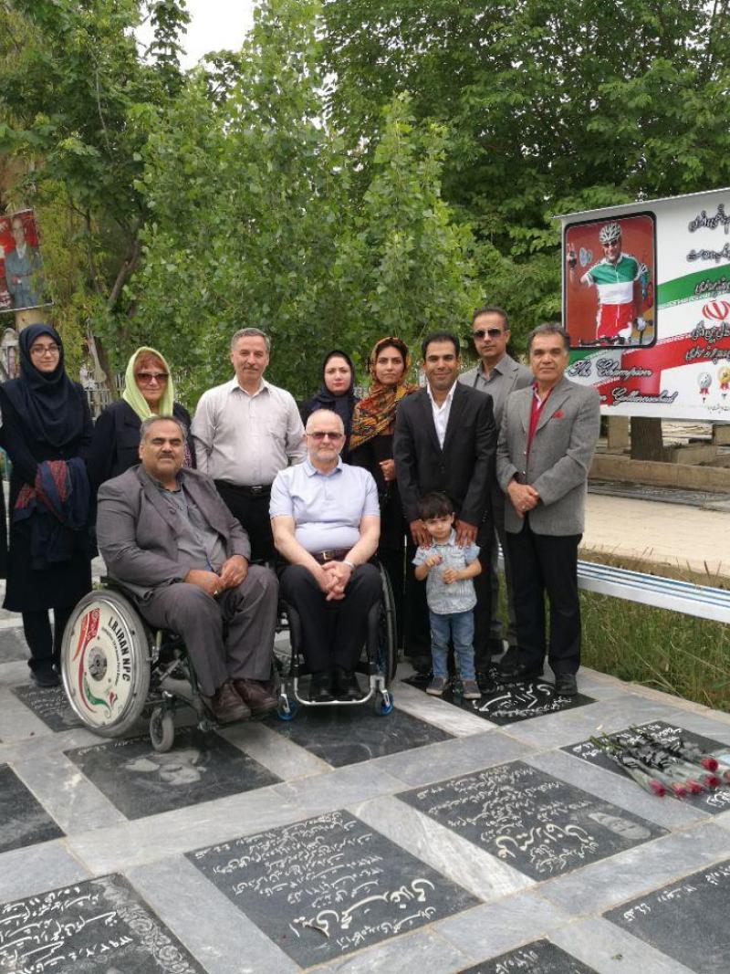 IPC President Sir Philip Craven was joined by the family of Para cyclist Bahman Golbarnezhad on a visit to the athlete's tomb.