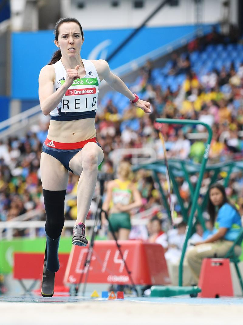 Great Briatin's Stef Reid in action in the women's long jump T44 at Rio 2016.